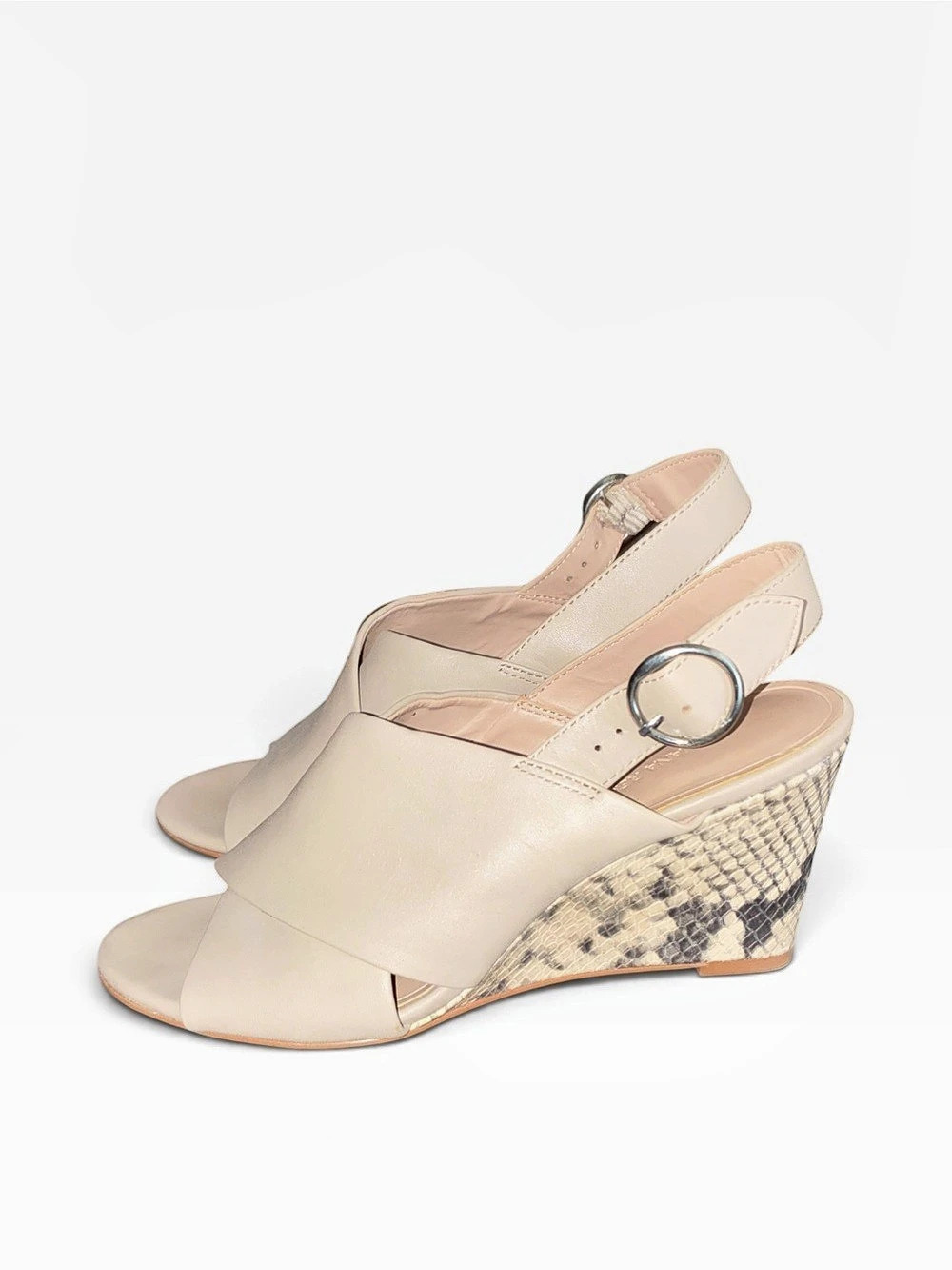 Banana Republic Animal Print Wedge Sandals in Beige